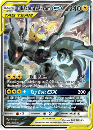 Pikachu y Zekrom GX