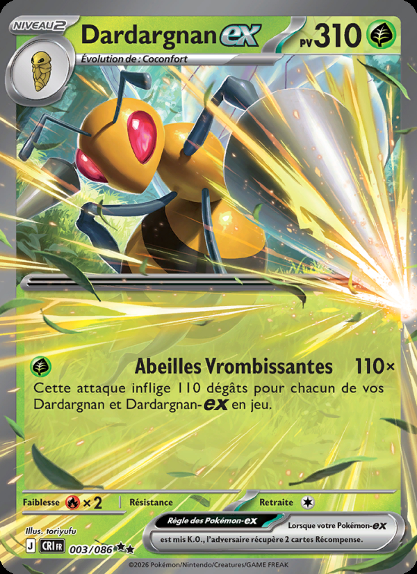 Méga-Dardargnan-ex - carte vedette de l'extension Chaos Ascendant
